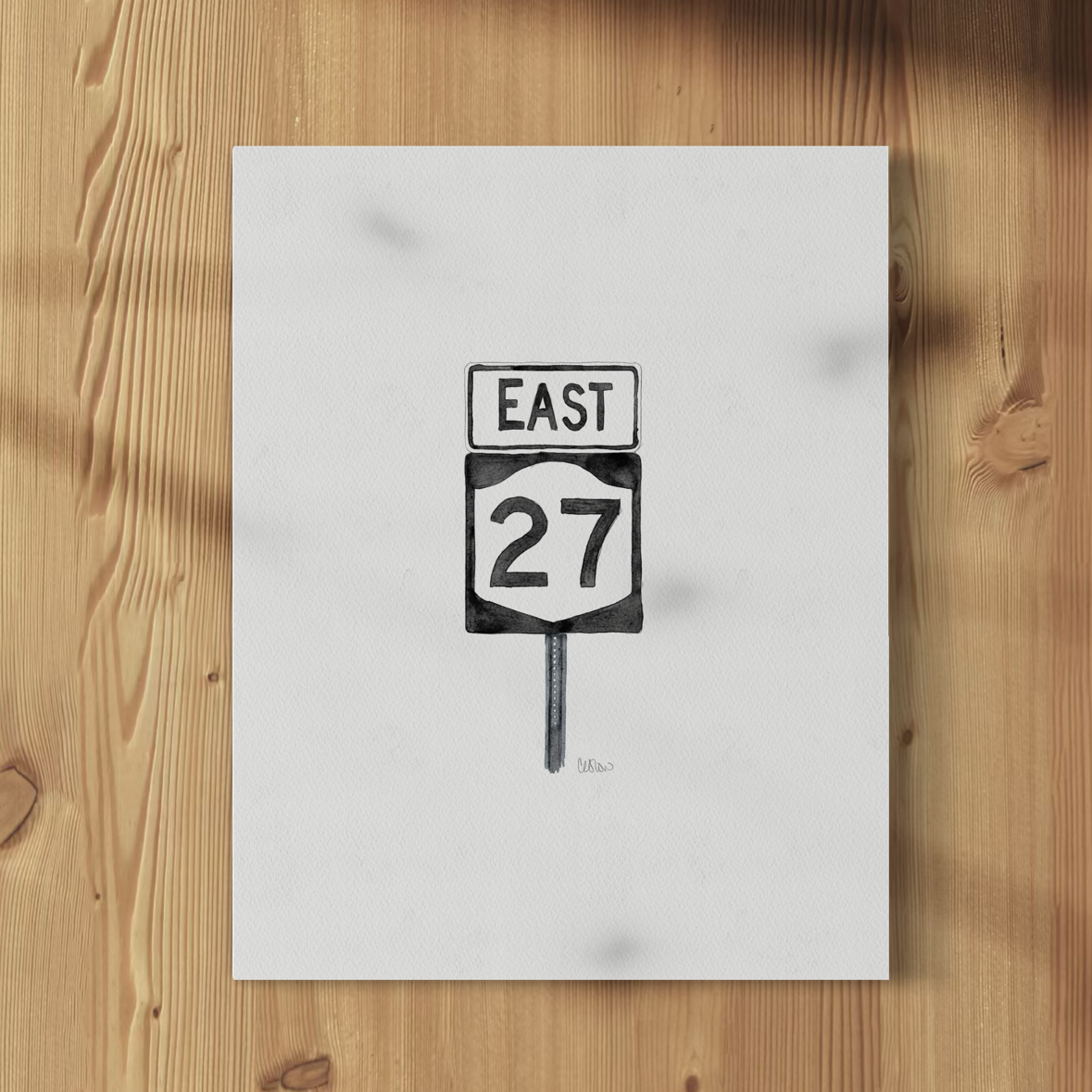 27 East Sign - Print