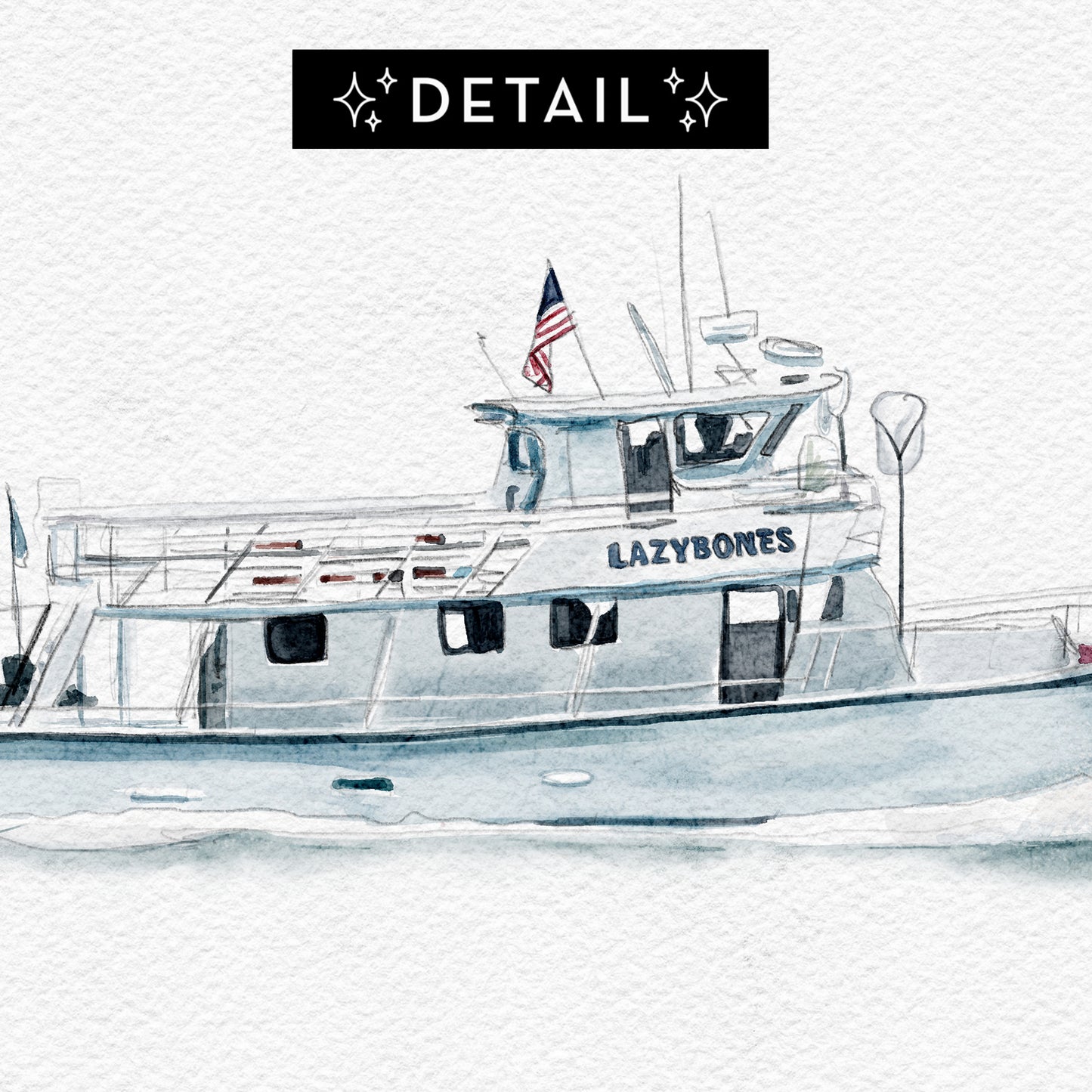 Lazybones Charter Fishing Boat - Print