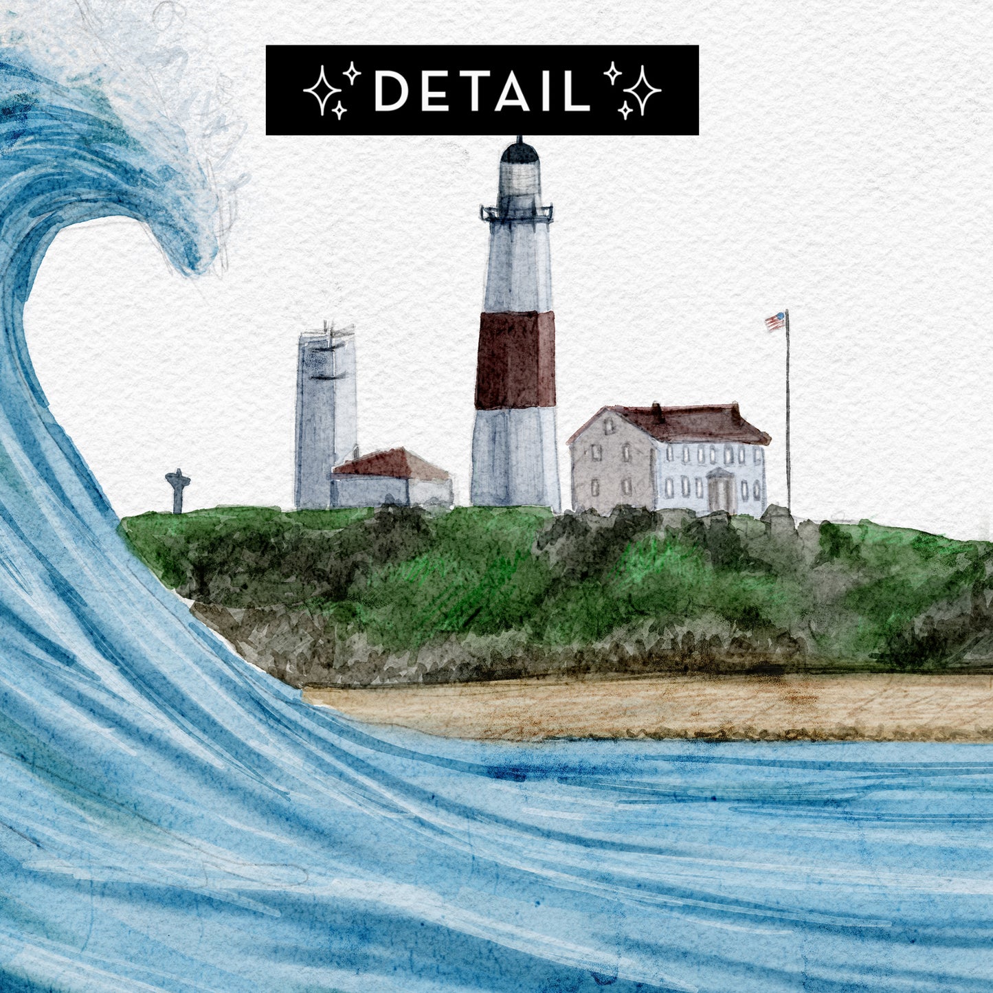 Wave Watch at Montauk Lighthouse - Print