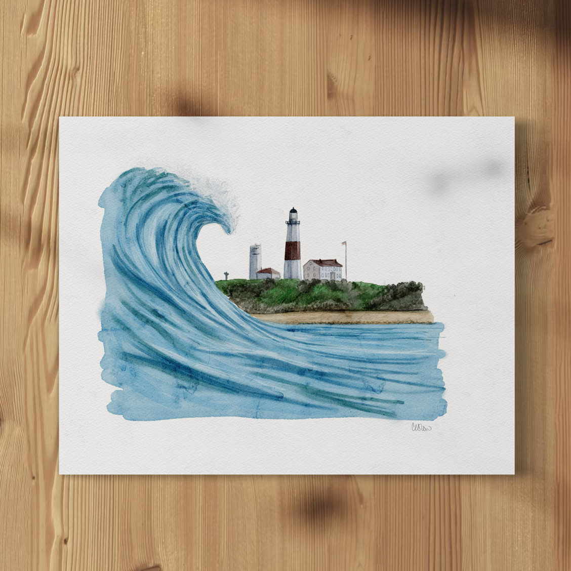 Wave Watch at Montauk Lighthouse - Print