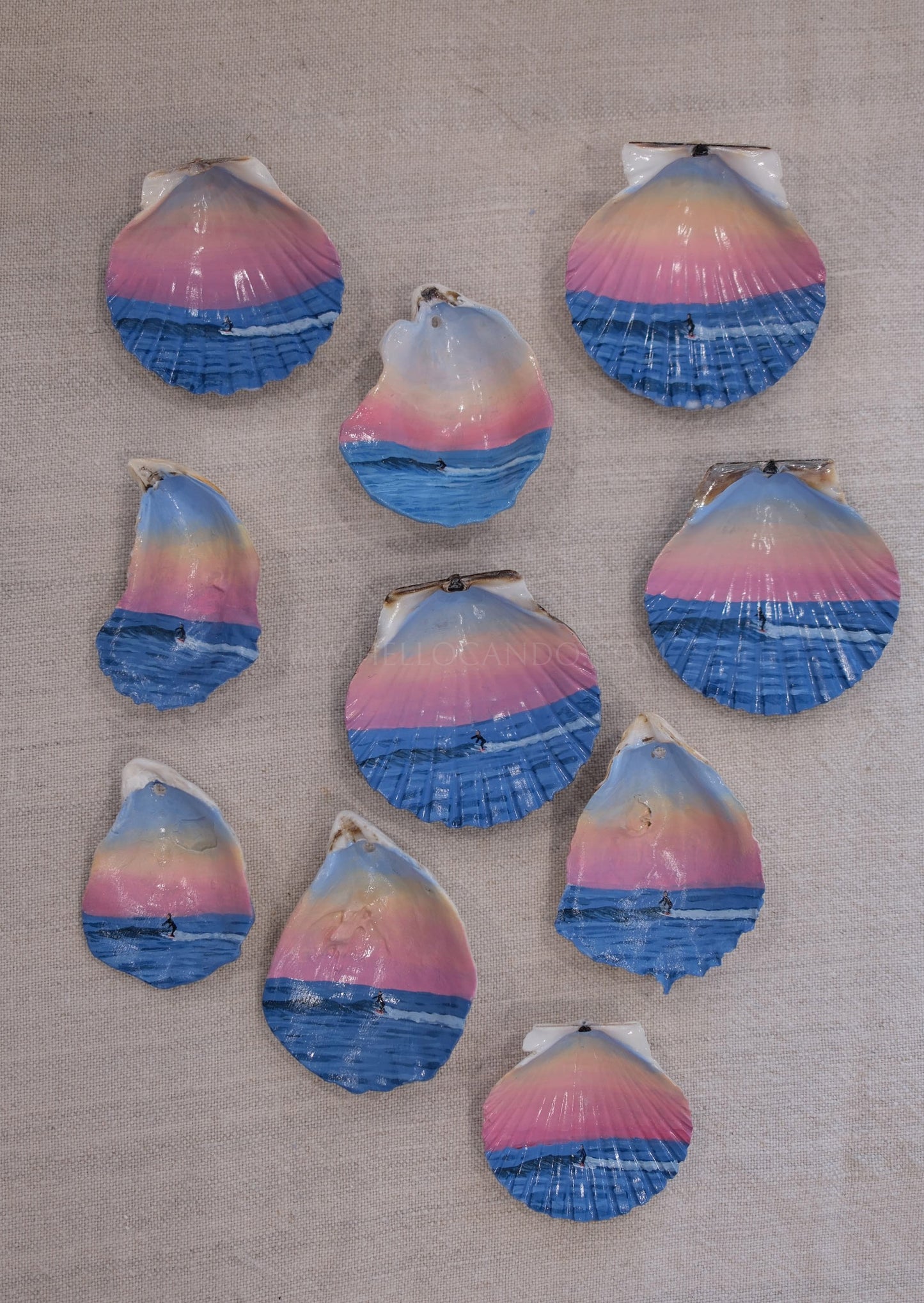 Seashell Ornament - Sunset Surfer