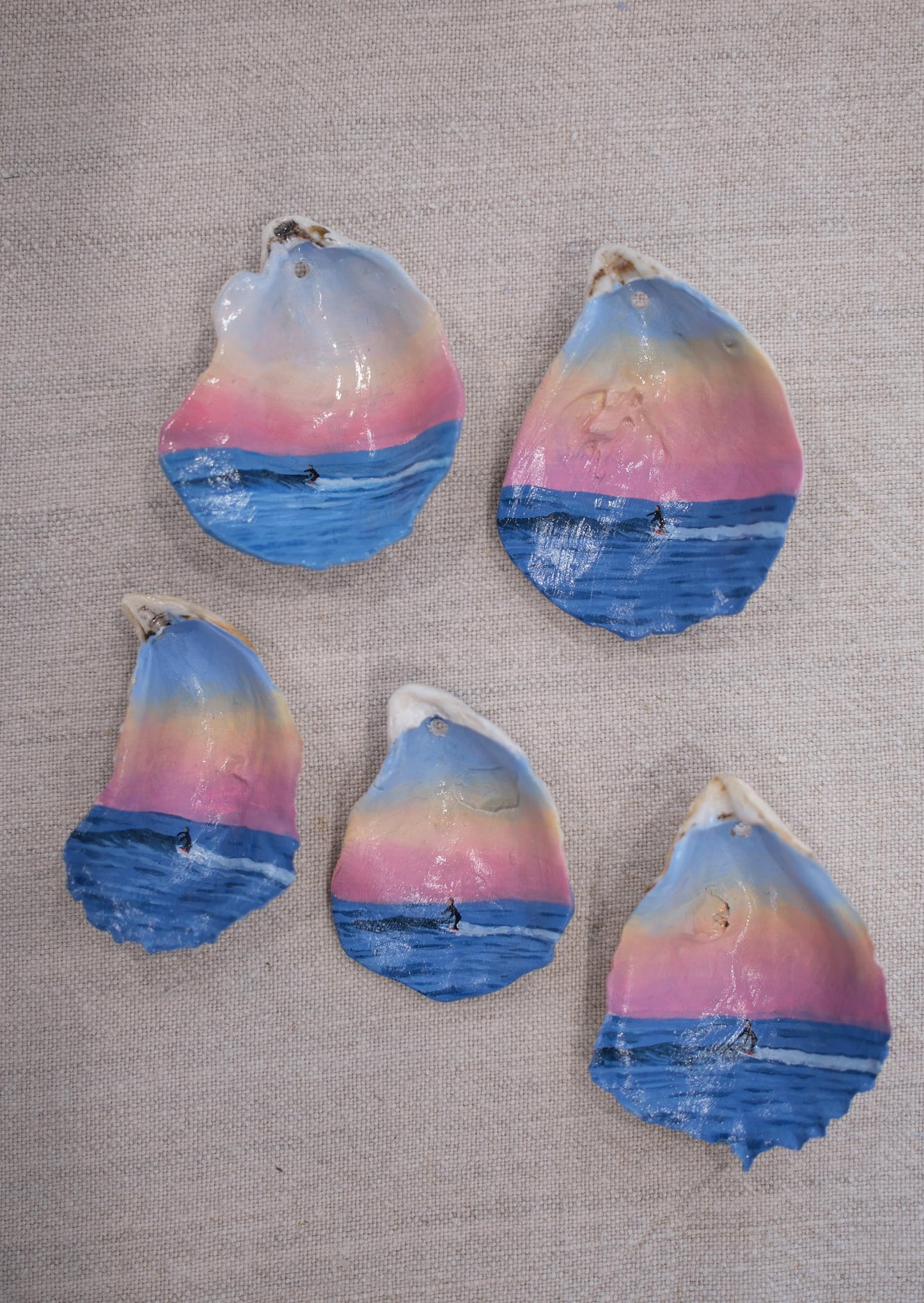 Seashell Ornament - Sunset Surfer