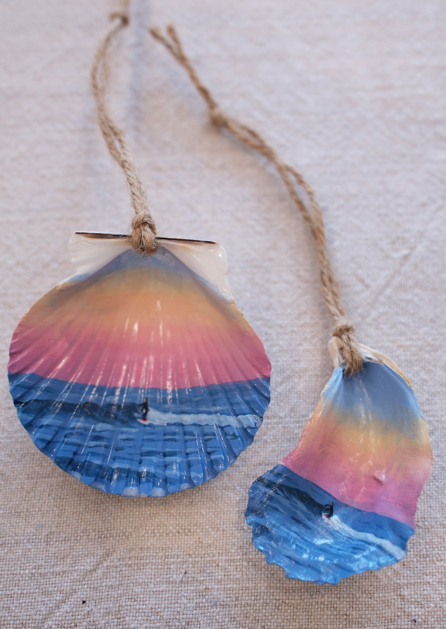 Seashell Ornament - Sunset Surfer