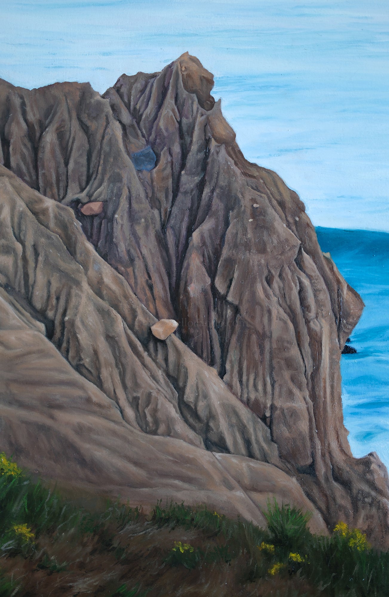 Rugged cliff face with ocean view
