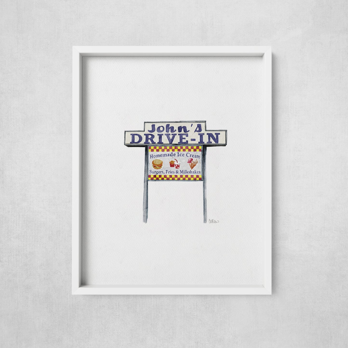 Drive In Delight Sign - Print