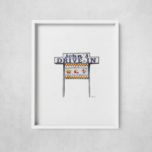 Drive In Delight Sign - Print
