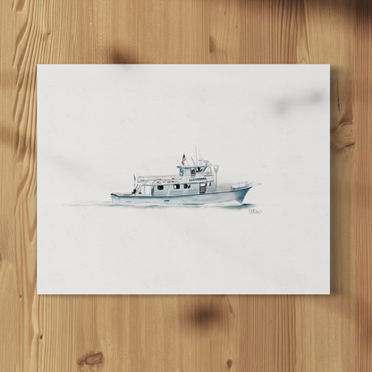 Lazybones Charter Fishing Boat - Print