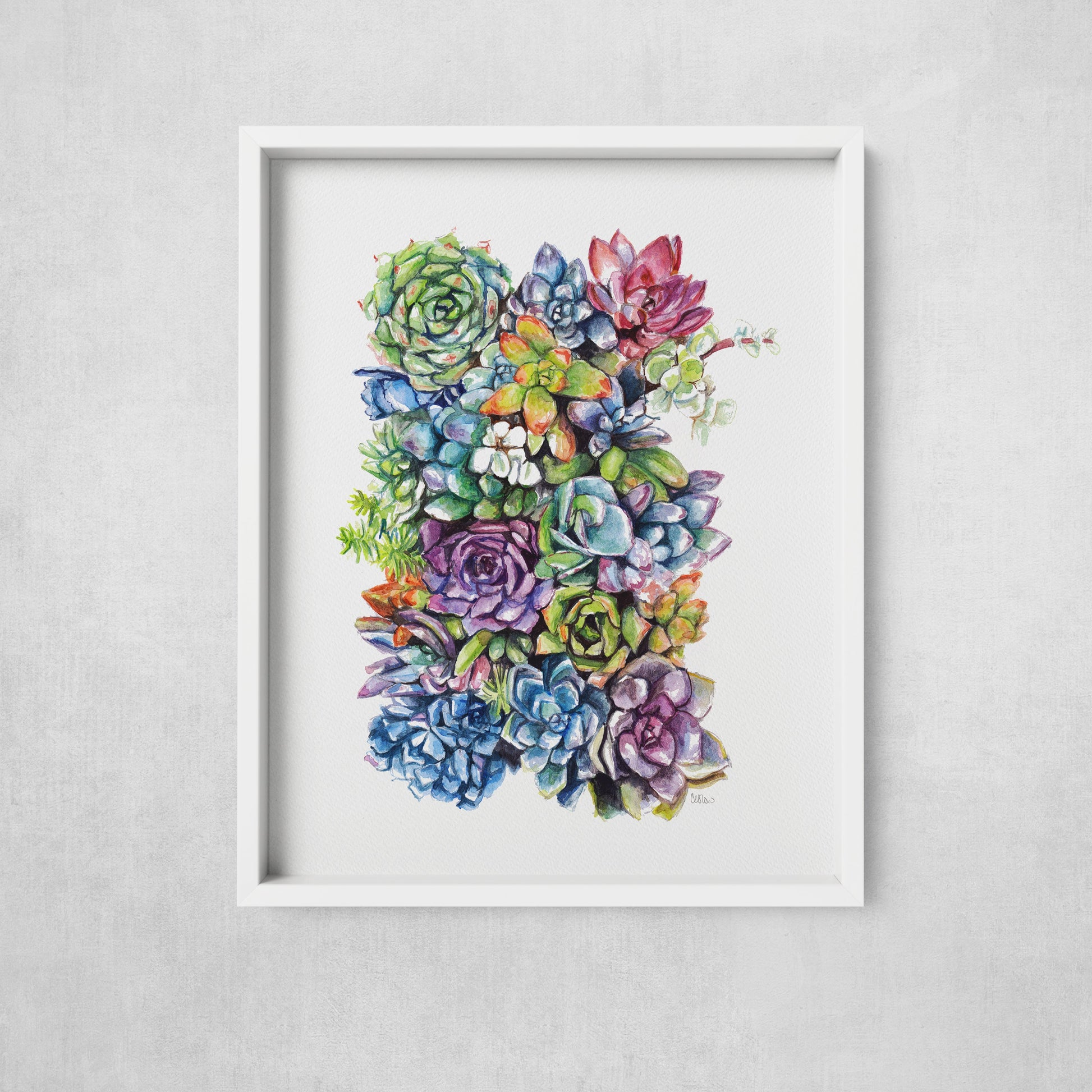 abstract succulent painting Love Succs, I