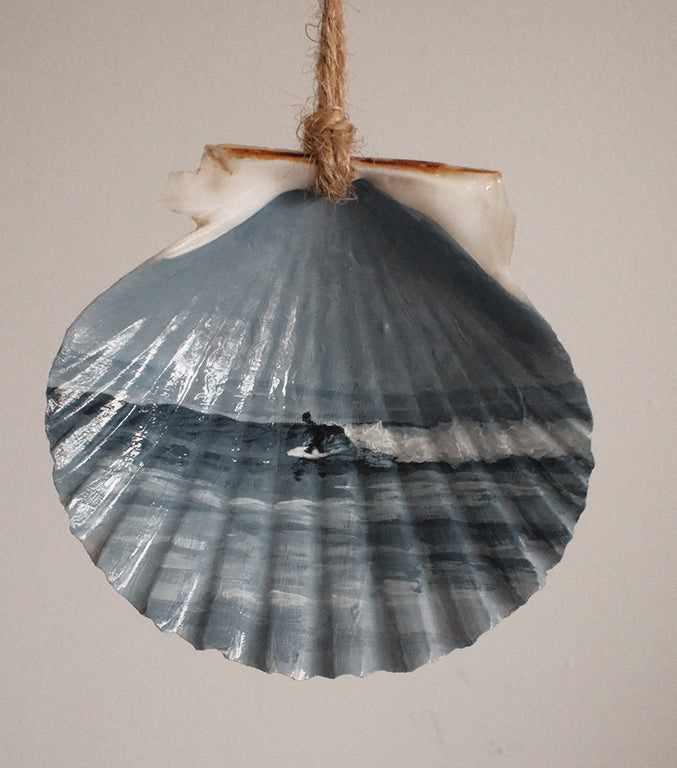 Seashell Ornament - Surfer Silhouette - 2025