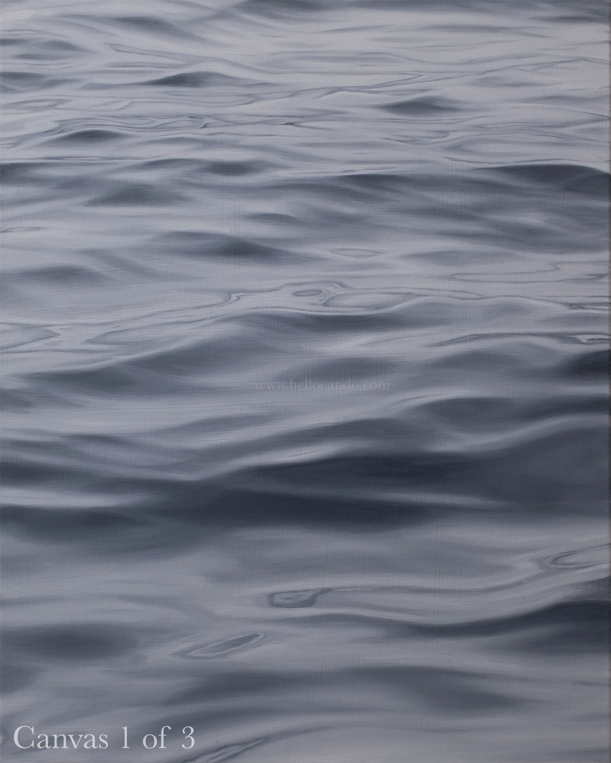 Original seascape oil painting panel from “Out to Sea, IX” triptych by Montauk artist Candace Ceslow featuring close-up ocean water.