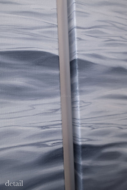 Detail of original ocean triptych showing canvas edge and recommended spacing between panels.