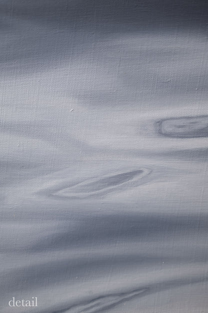 Original seascape oil painting detail with abstract ripple shapes and refined brushwork texture.