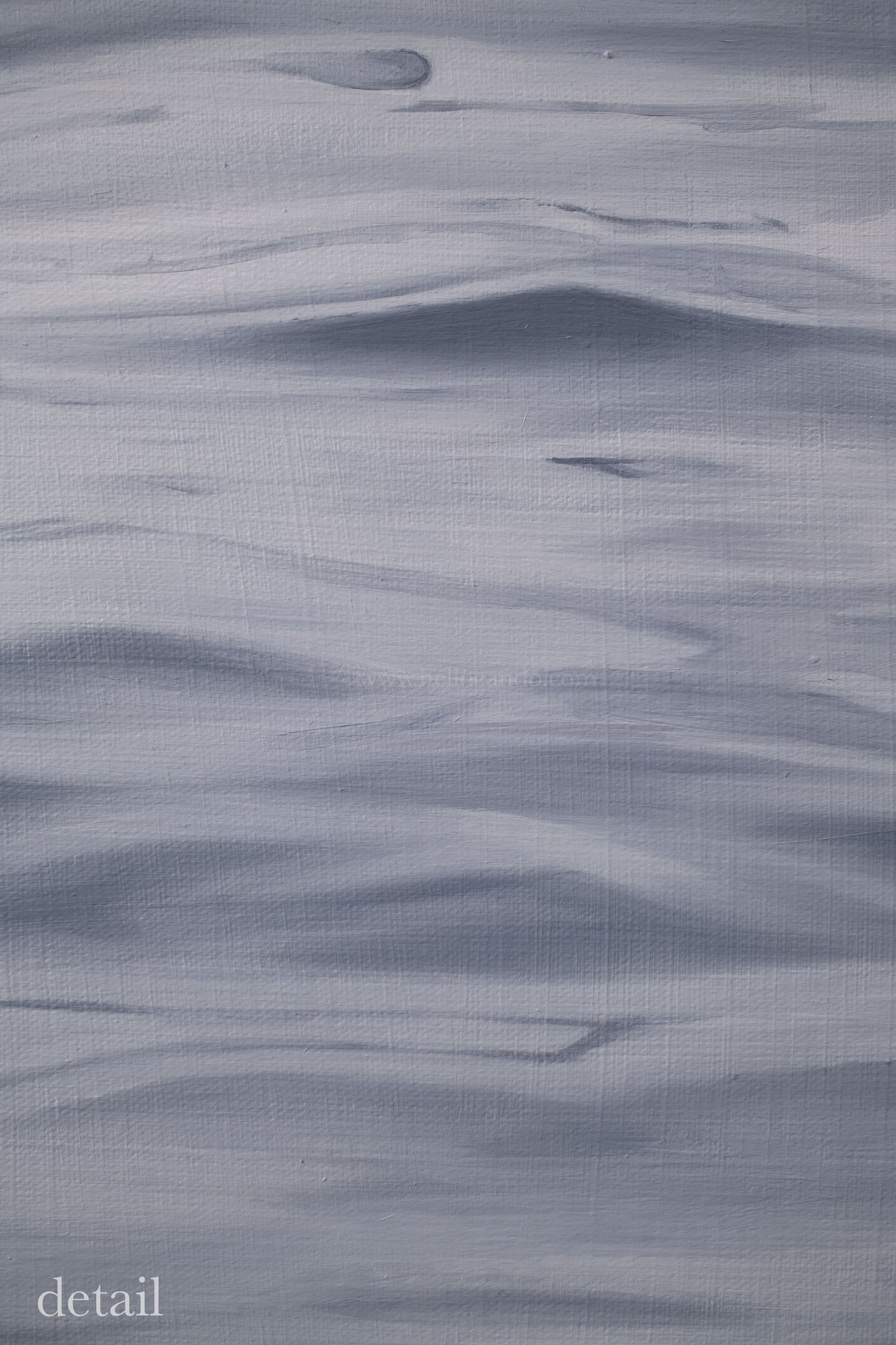 Original oil painting detail featuring deeper blue-gray wave forms and smooth blended transitions.