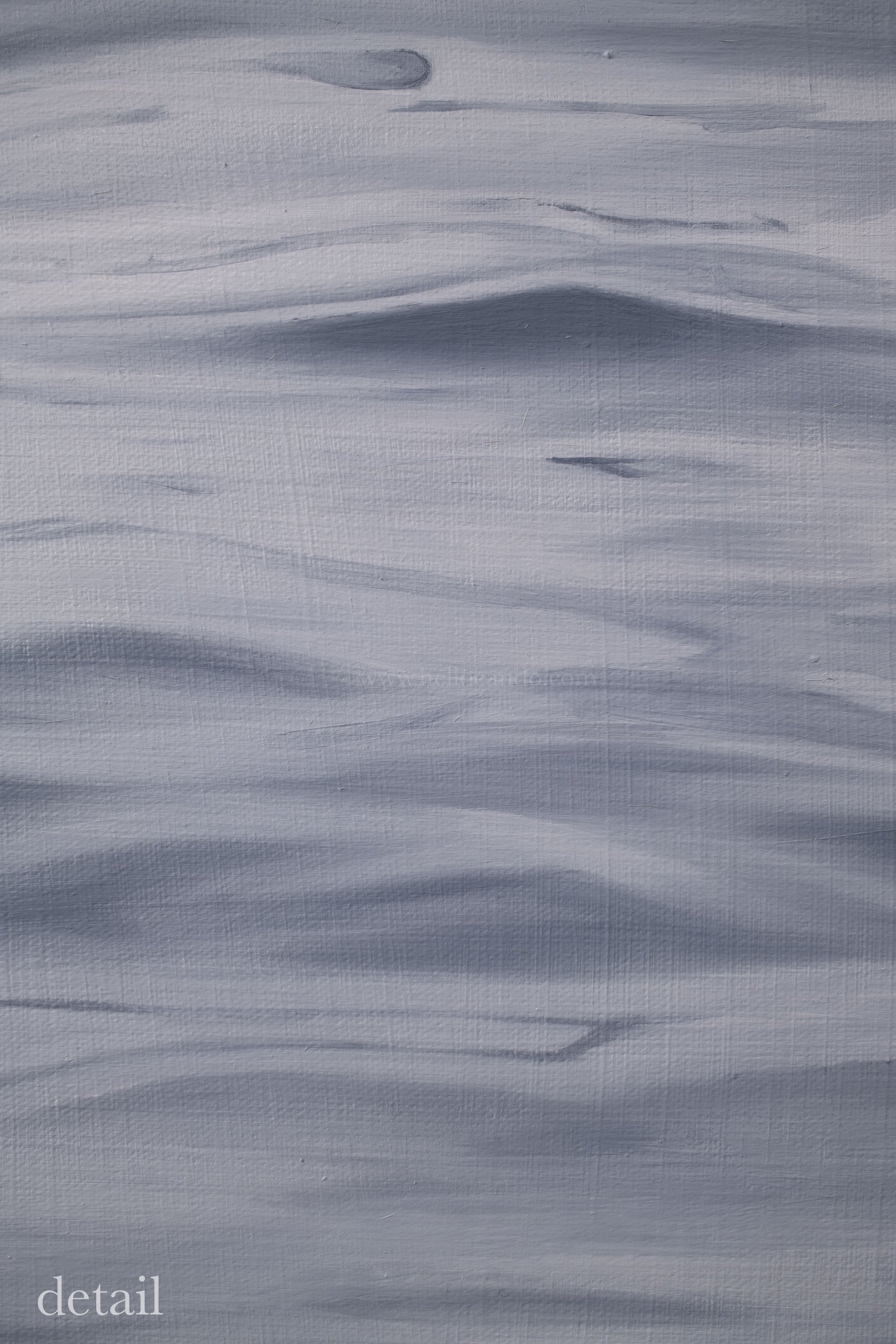 Original oil painting detail featuring deeper blue-gray wave forms and smooth blended transitions.