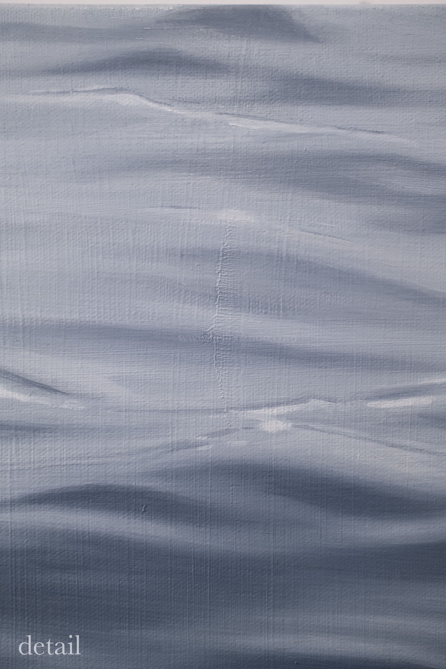Original seascape painting detail emphasizing subtle wave crest and atmospheric tonal layering.
