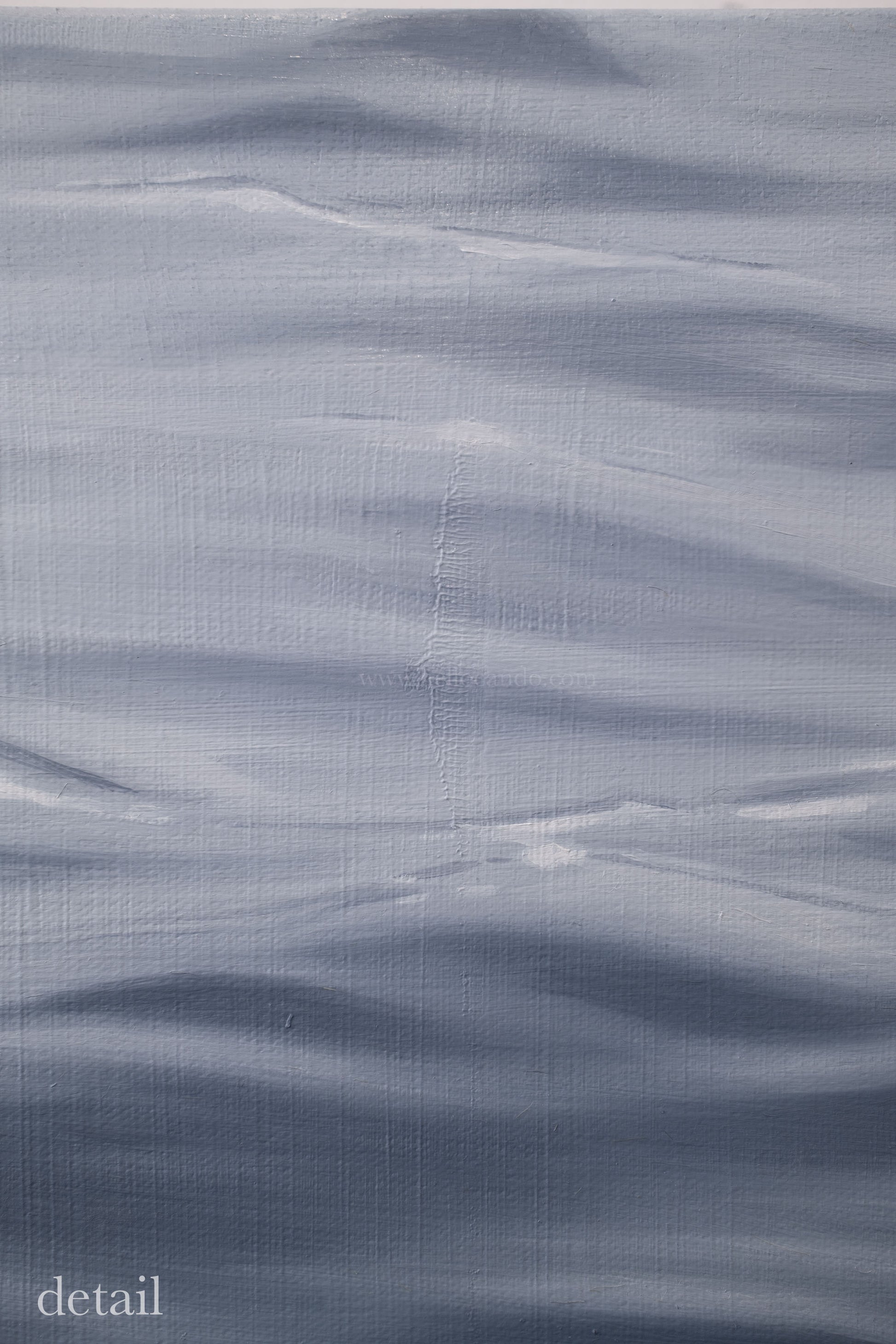 Original seascape painting detail emphasizing subtle wave crest and atmospheric tonal layering.