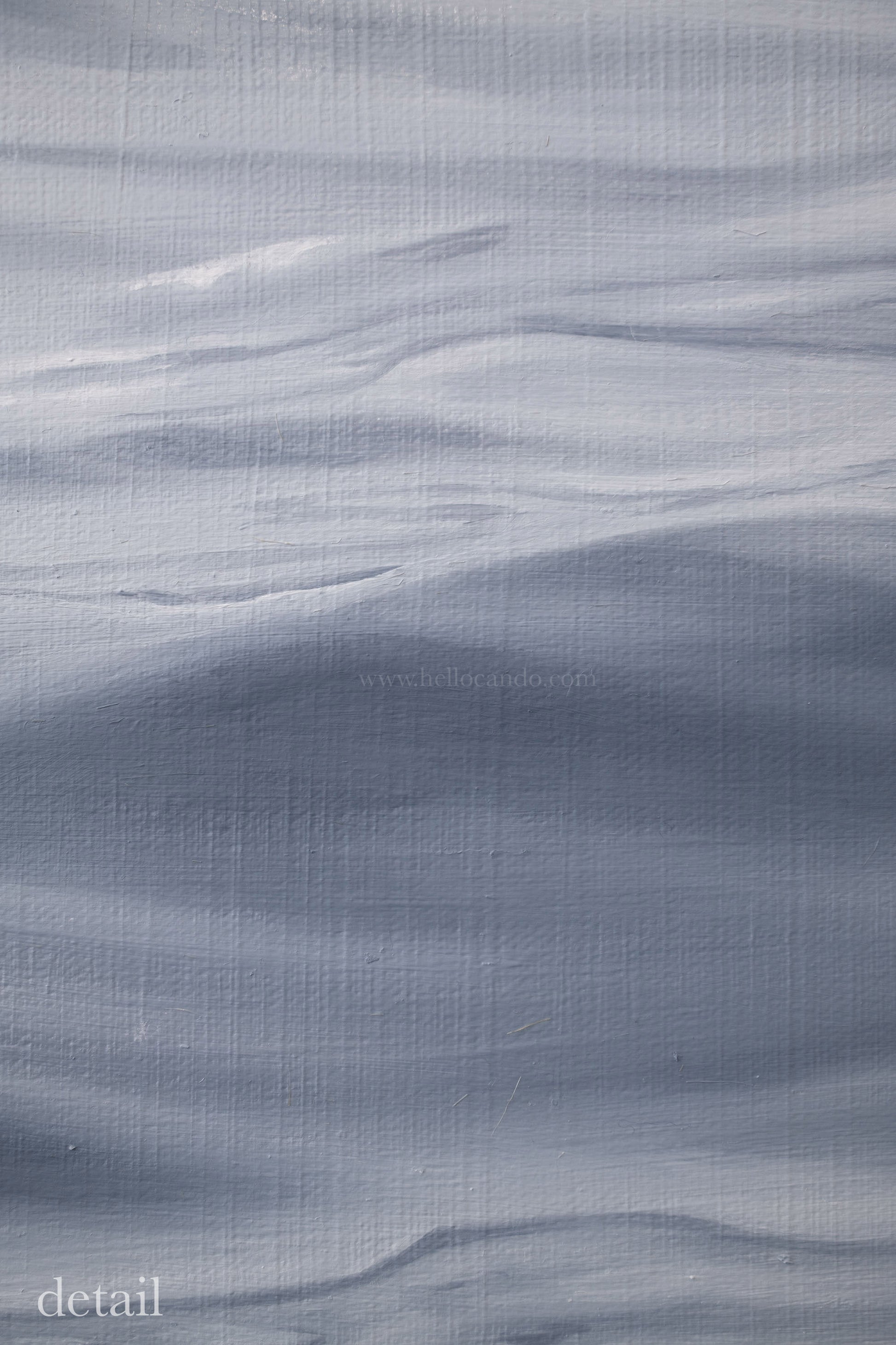 Contemporary coastal oil painting detail capturing calm horizontal water movement and refined brushwork.