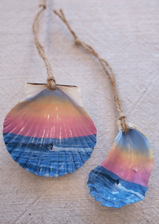 Seashell Ornament - Sunset Surfer