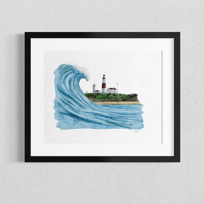 Wave Watch at Montauk Lighthouse - Print