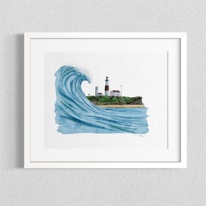 Wave Watch at Montauk Lighthouse - Print